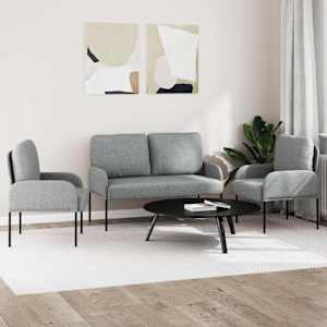 Sedací soupravy 3 pcs Světle šedá 115 x 56 x 80 cm Překližka - obrázek 3