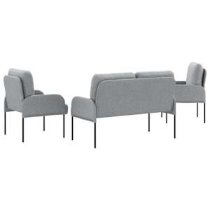 Sedací soupravy 3 pcs Světle šedá 115 x 56 x 80 cm Překližka - obrázek 7