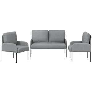 Sedací soupravy 3 pcs Světle šedá 115 x 56 x 80 cm Překližka - obrázek 6