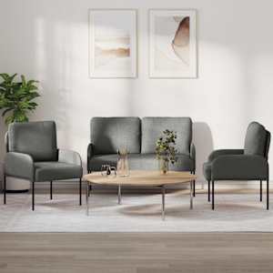 Sedací soupravy 3 pcs Tmavě šedá 115 x 56 x 80 cm Překližka