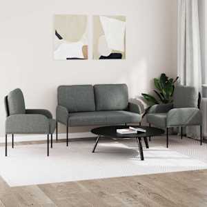 Sedací soupravy 3 pcs Tmavě šedá 115 x 56 x 80 cm Překližka - obrázek 3