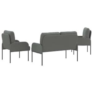 Sedací soupravy 3 pcs Tmavě šedá 115 x 56 x 80 cm Překližka - obrázek 7