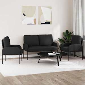 Sedací soupravy 3 pcs Černá 115 x 56 x 80 cm Překližka - obrázek 3