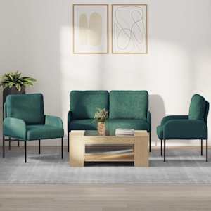 Sedací soupravy 3 pcs Tmavě zelená 115 x 56 x 80 cm Překližka - obrázek 1