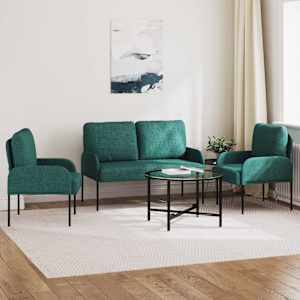 Sedací soupravy 3 pcs Tmavě zelená 115 x 56 x 80 cm Překližka - obrázek 3