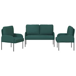 Sedací soupravy 3 pcs Tmavě zelená 115 x 56 x 80 cm Překližka - obrázek 6