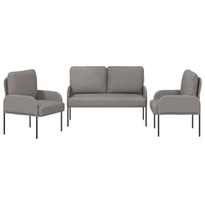 Sedací soupravy 3 pcs Taupe 115 x 56 x 80 cm Překližka - obrázek 6