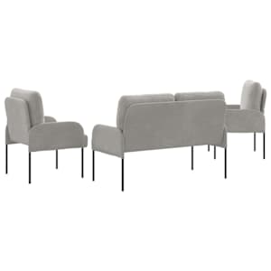 Sedací soupravy 3 pcs Světle šedá 115 x 56 x 80 cm Překližka - obrázek 7