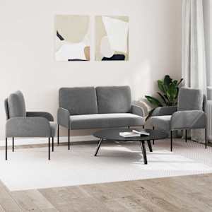 Sedací soupravy 3 pcs Tmavě šedá 115 x 56 x 80 cm Překližka - obrázek 3