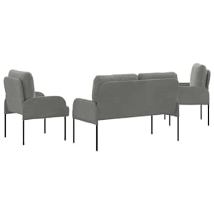 Sedací soupravy 3 pcs Tmavě šedá 115 x 56 x 80 cm Překližka - obrázek 7