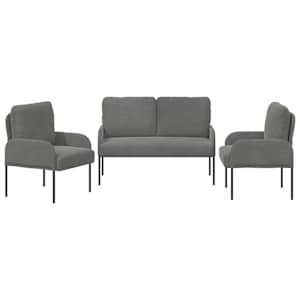 Sedací soupravy 3 pcs Tmavě šedá 115 x 56 x 80 cm Překližka - obrázek 6