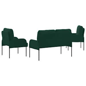 Sedací soupravy 3 pcs Tmavě zelená 115 x 56 x 80 cm Překližka - obrázek 7