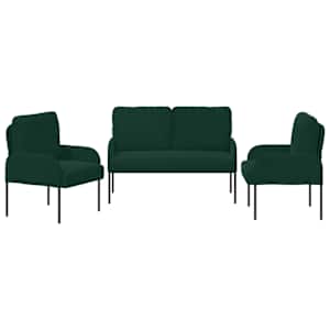 Sedací soupravy 3 pcs Tmavě zelená 115 x 56 x 80 cm Překližka - obrázek 6