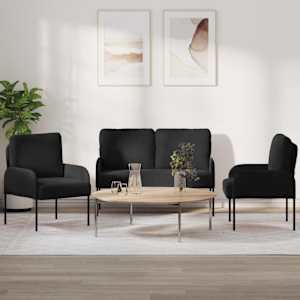 Sedací soupravy 3 pcs Černá 115 x 56 x 80 cm Překližka - obrázek 1