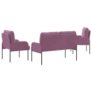 Sedací soupravy 3 pcs Fialová 115 x 56 x 80 cm Překližka - obrázek 7