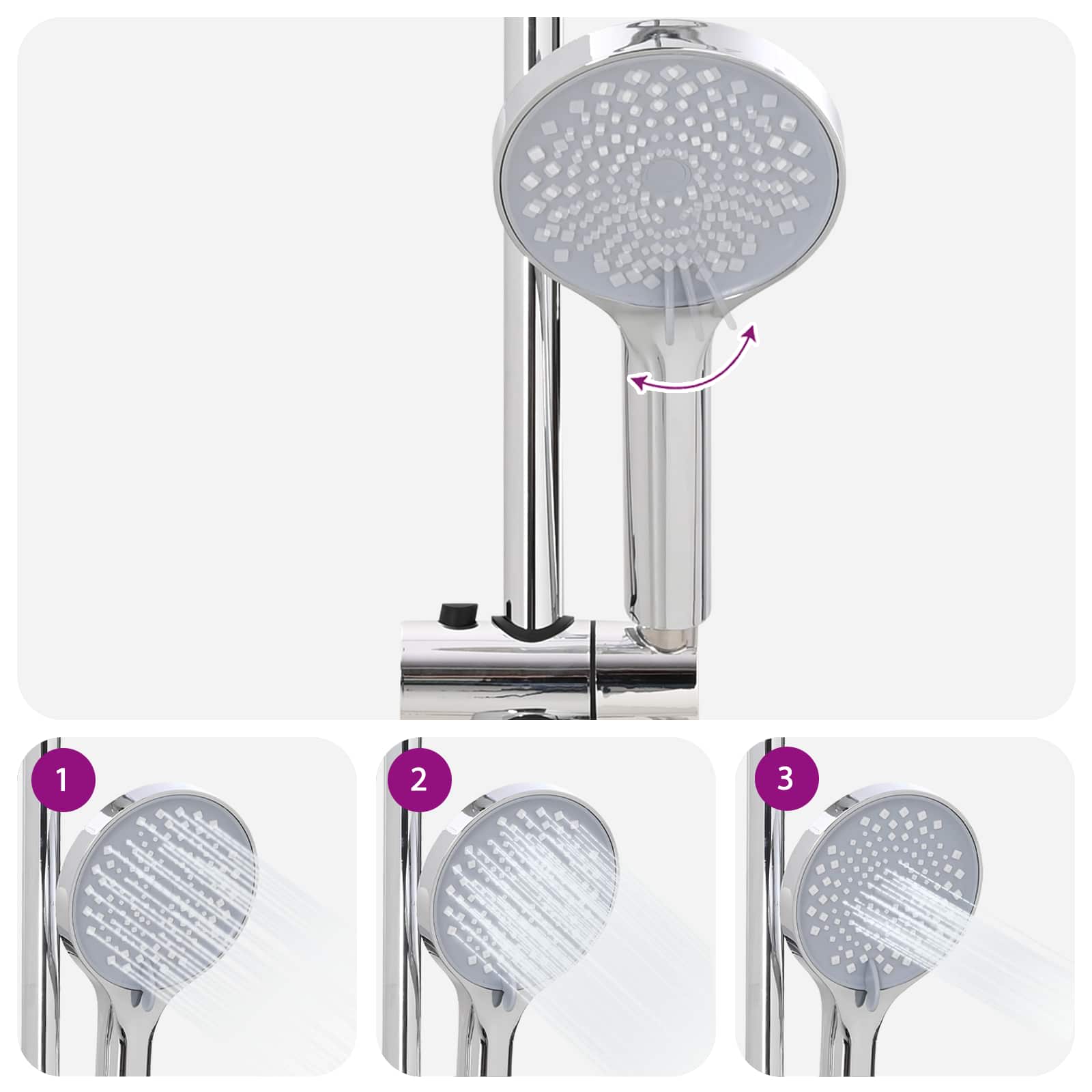 Tuš sistem srebrna 47 x 20 x 95 cm Nerjaveče jeklo - slika 9