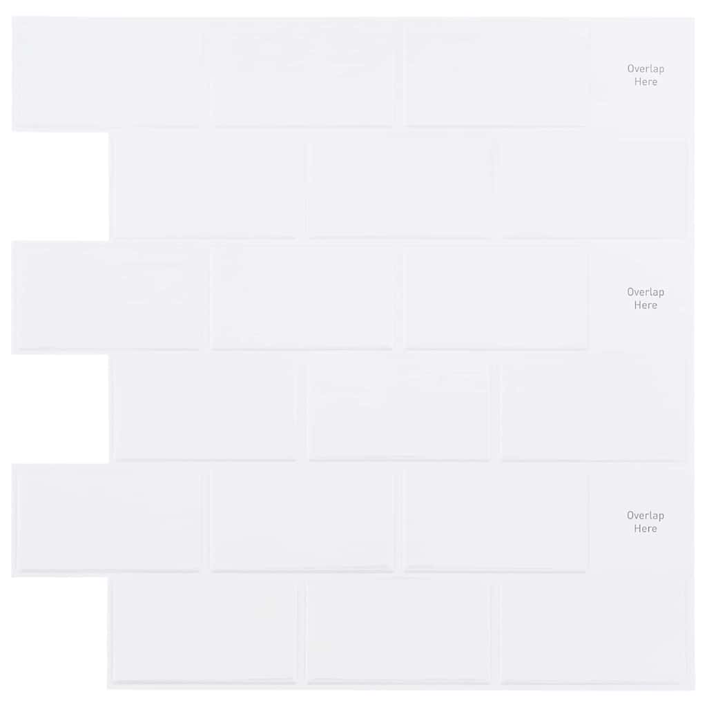 Thumbnail - vidaXL U-Bahn-Fliese 10 pcs Weiß 30,5 x 30,5 cm Polyurethan und PET