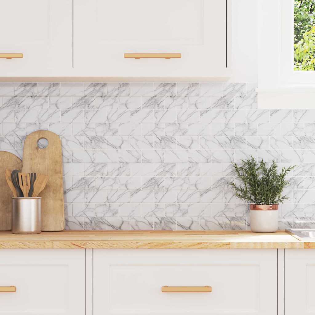 vidaXL U-Bahn-Fliese 20 pcs Weiß Marmor 30,5 x 30,5 cm