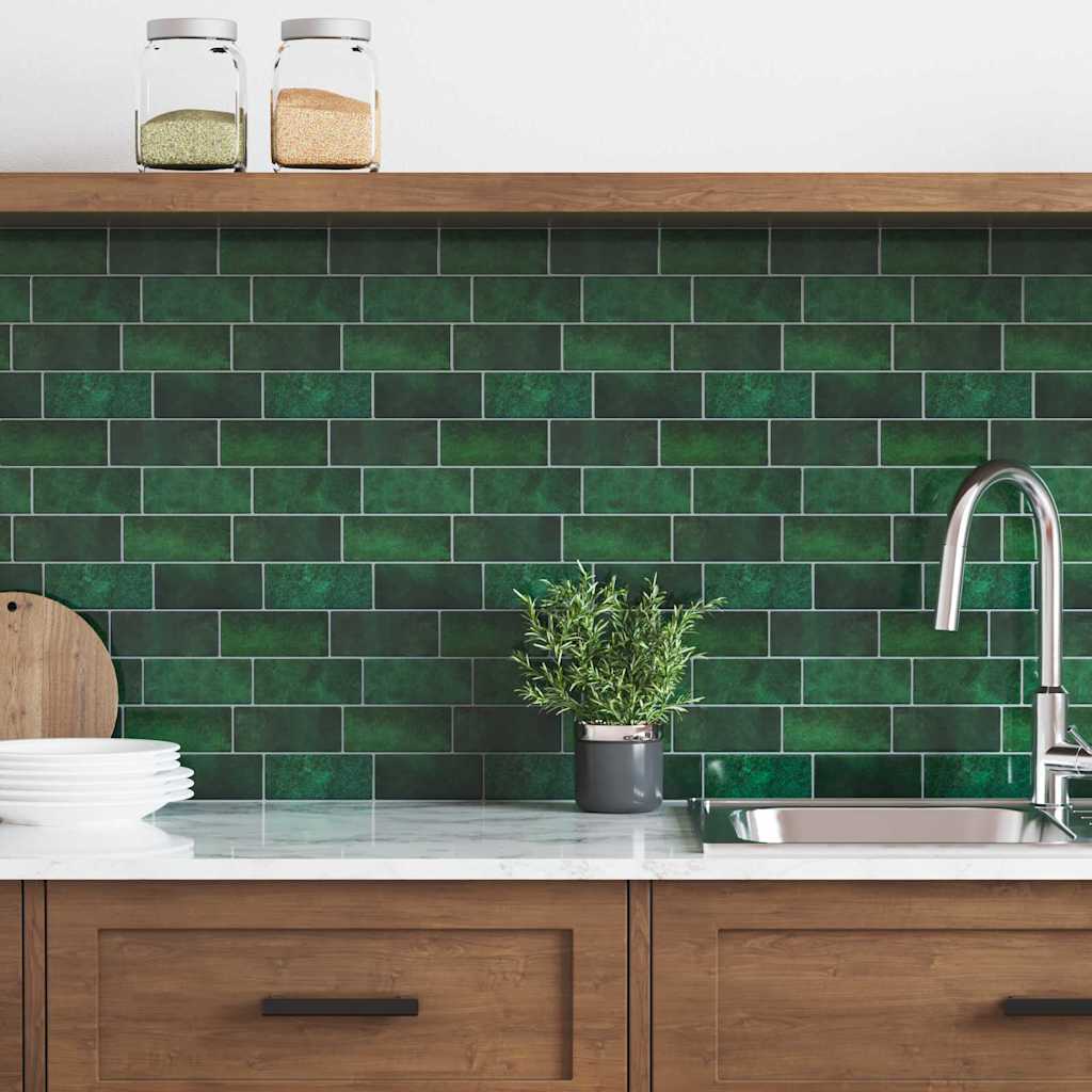 vidaXL U-Bahn-Fliese 20 pcs Dunkelgrün 29 x 21 cm Polyurethan und PET