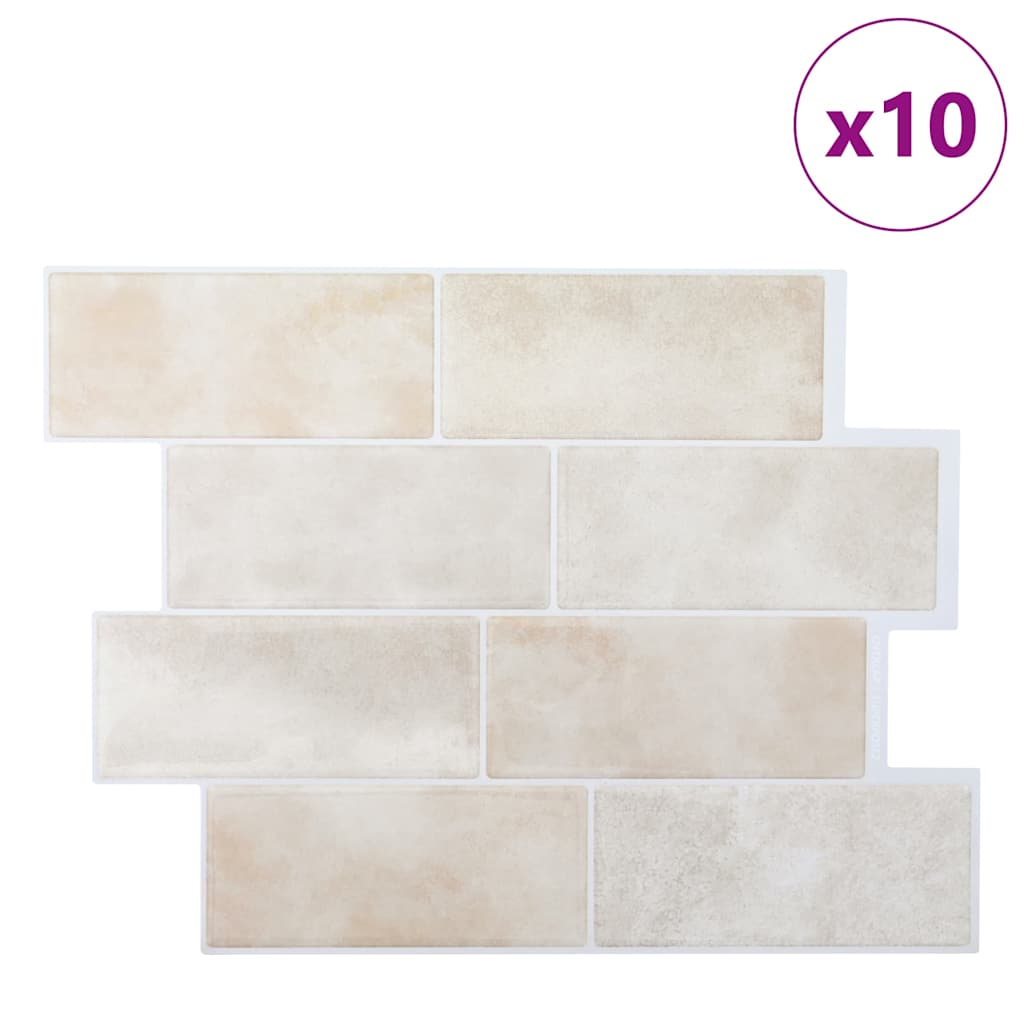 Thumbnail - vidaXL U-Bahn-Fliese 10 pcs Beige Marmor 29 x 21 cm