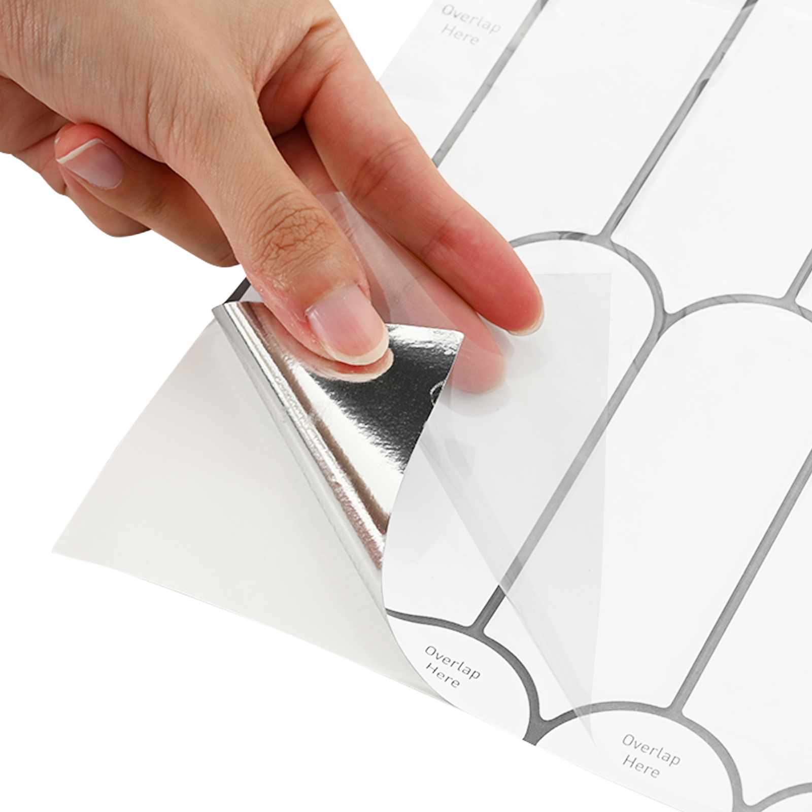 Dekorativne nalepke 50 pcs Bela siva 30 x 30 x 0,8 cm - slika 8