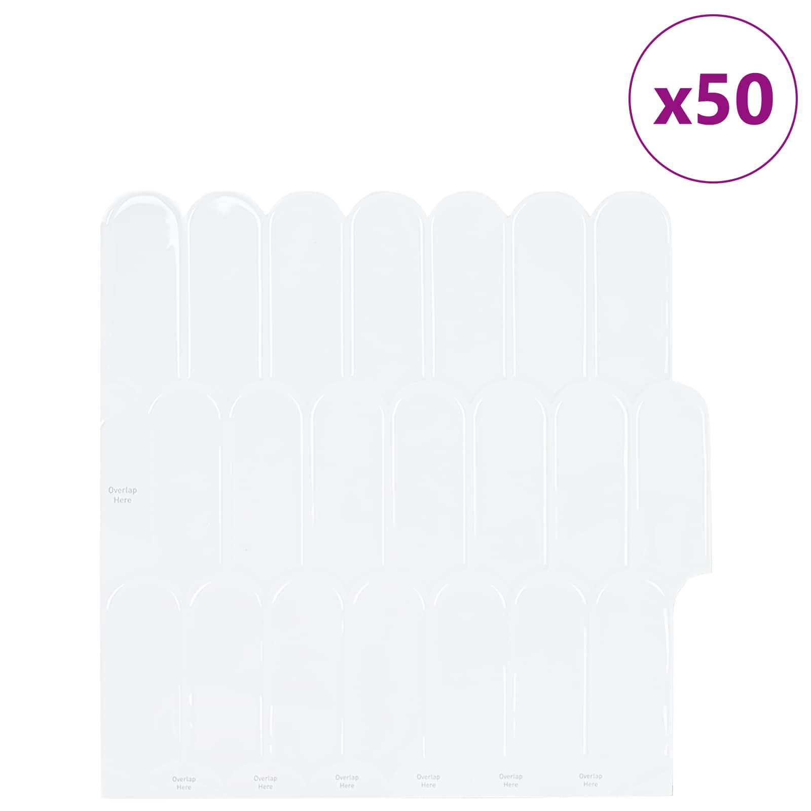 Dekorativne nalepke 50 pcs Bela 30 x 30 x 0,8 cm - slika 3