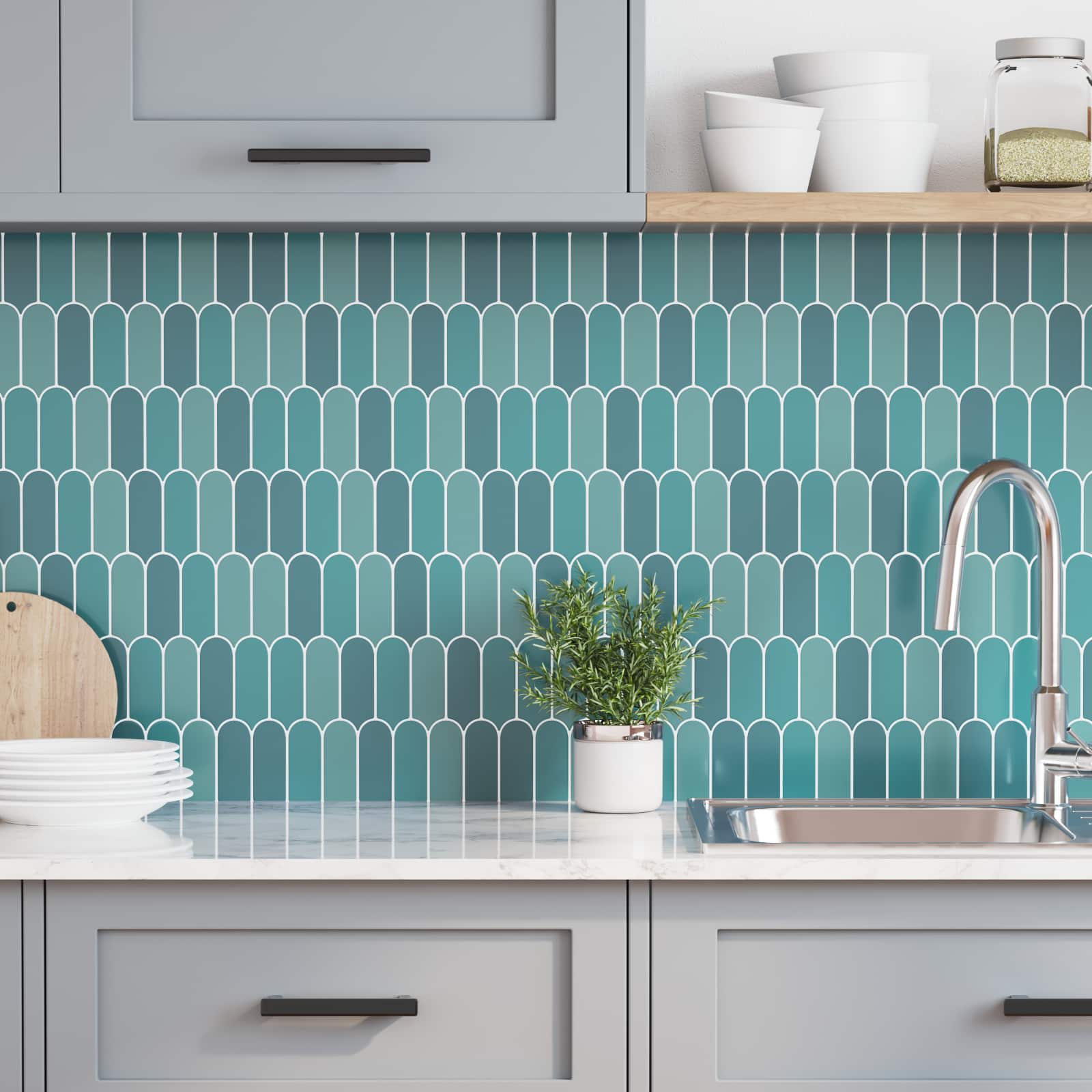 Dekorativne nalepke 20 pcs Modra 30 x 30 x 0,8 cm