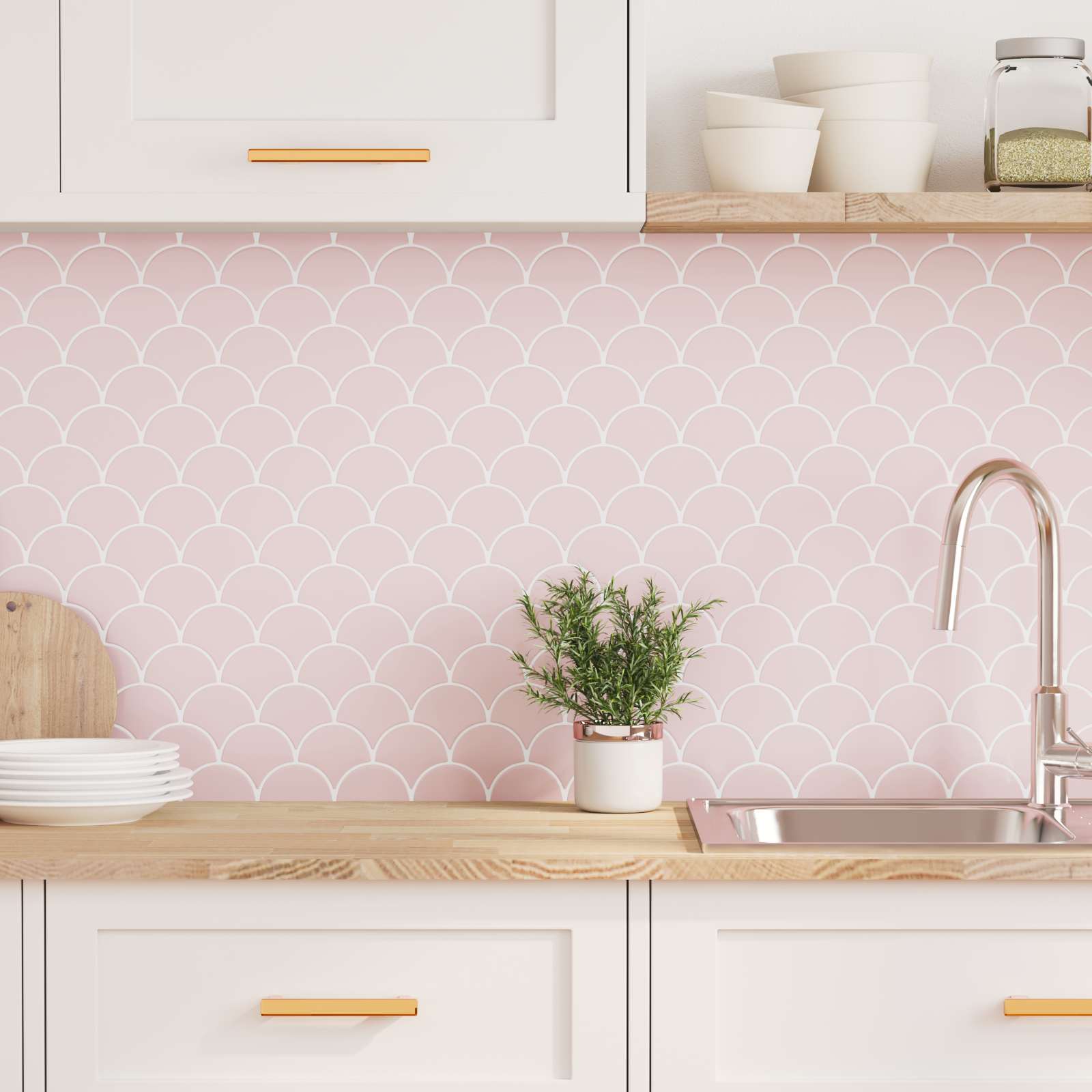 vidaXL Fischschuppen Fliese 50 pcs Hellrosa 30 x 30 cm