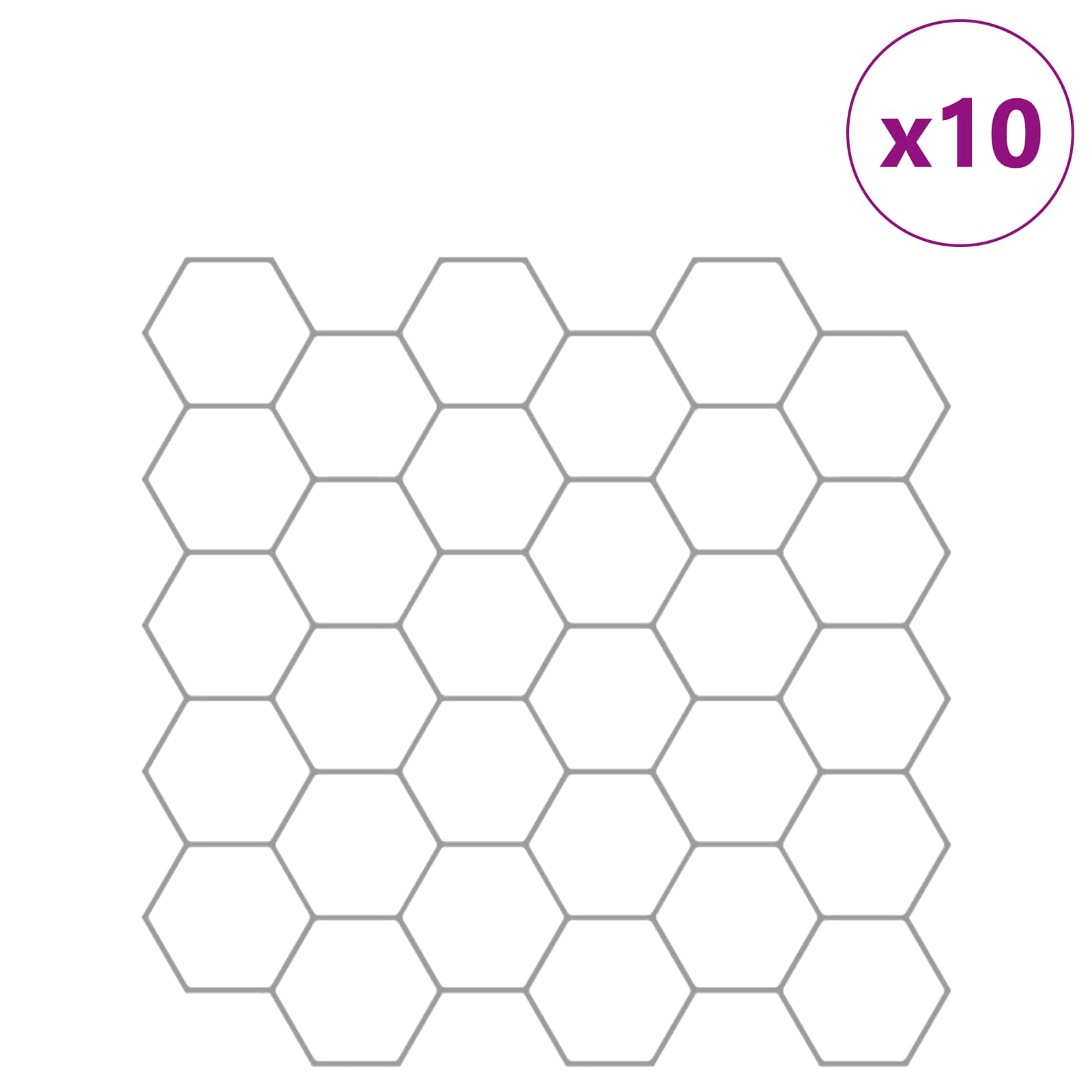 Thumbnail - vidaXL Sechseckige Fliese 10 pcs Weiß Grau 30 x 30 cm