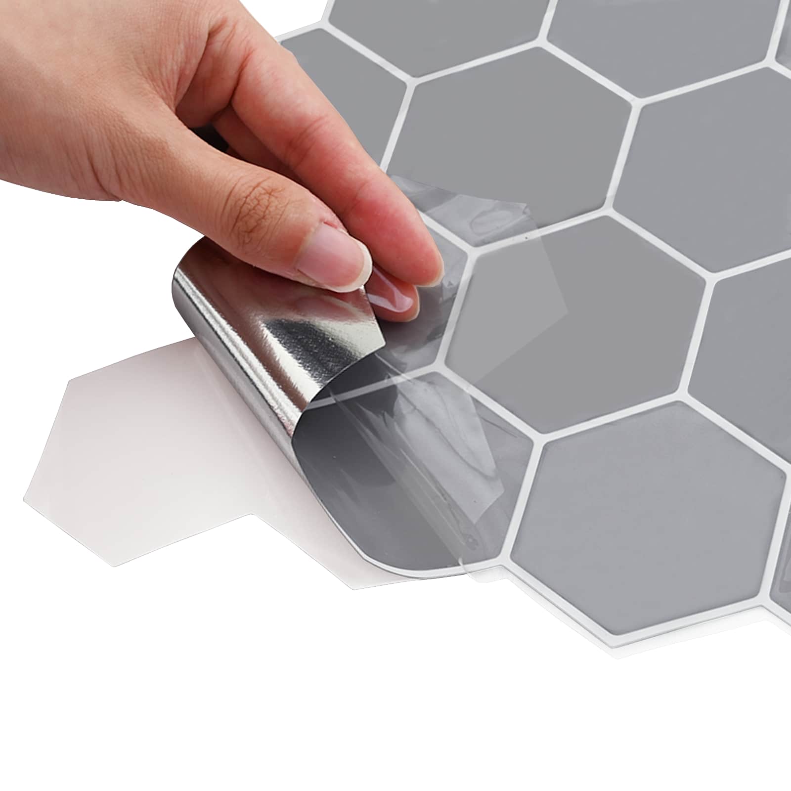 Šesterokotna ploščica 50 pcs Siva 30 x 30 cm Poliuretan in PET - slika 8