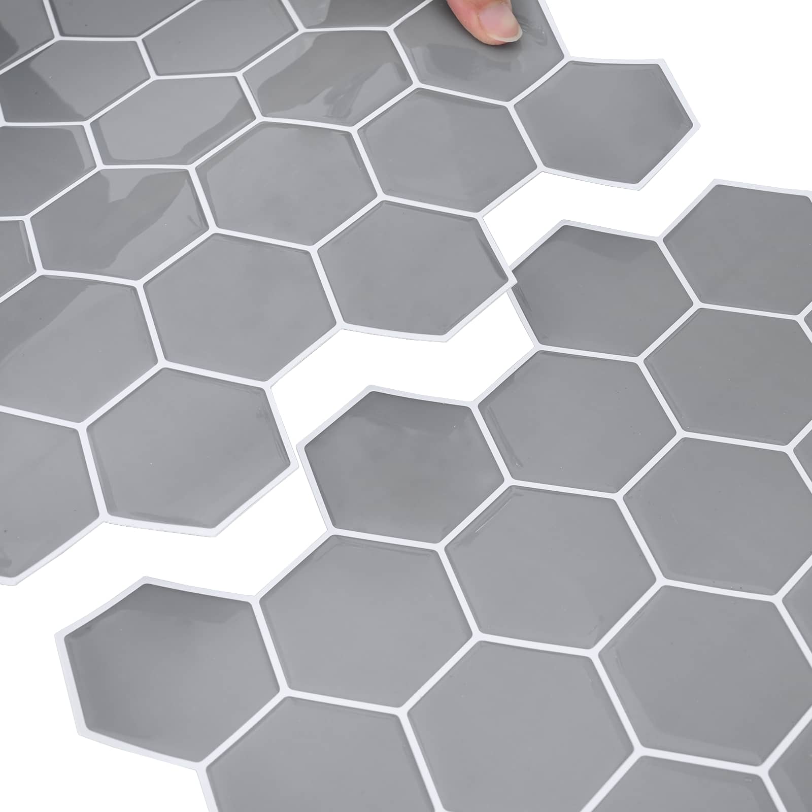 Šesterokotna ploščica 50 pcs Siva 30 x 30 cm Poliuretan in PET - slika 9