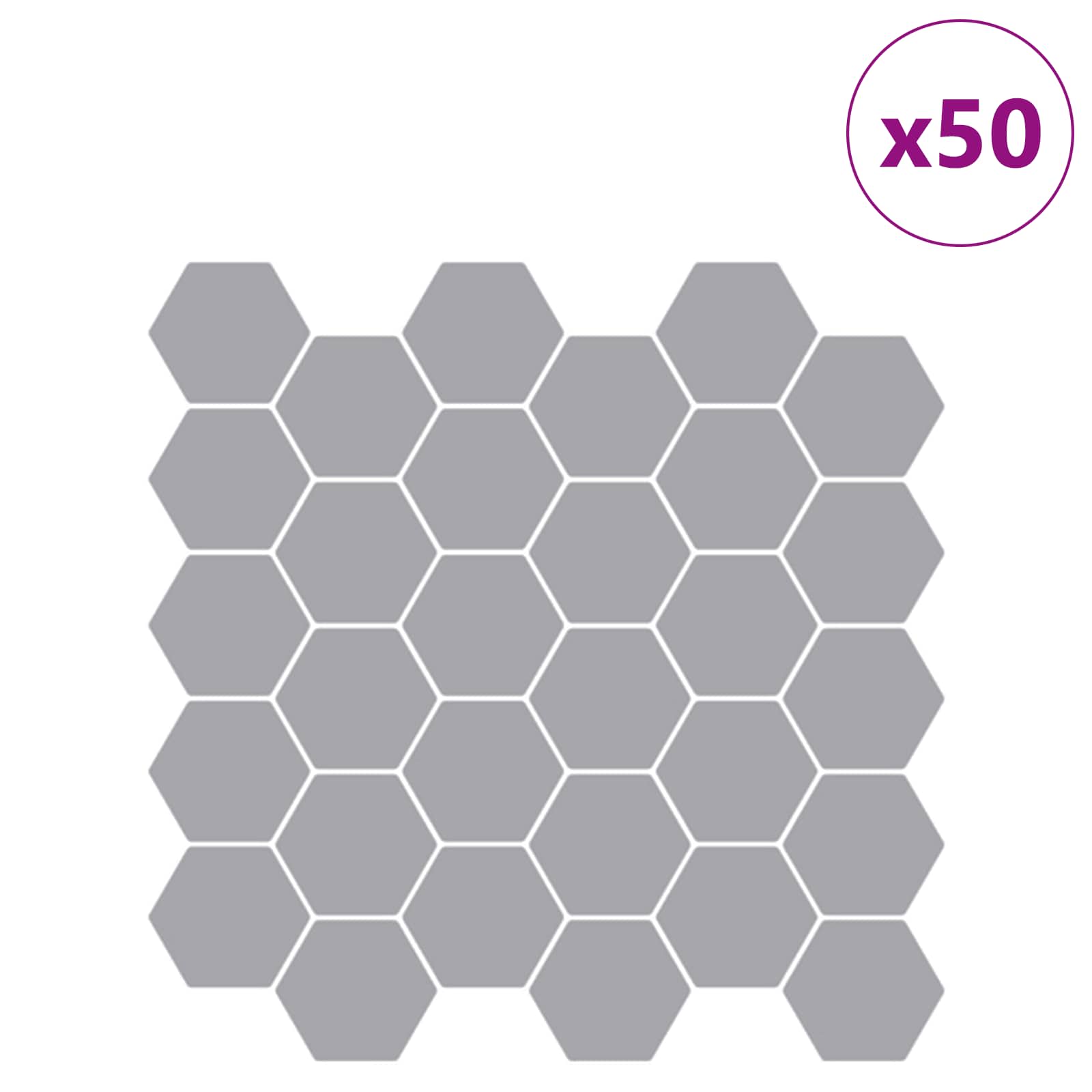 Šesterokotna ploščica 50 pcs Siva 30 x 30 cm Poliuretan in PET - slika 3