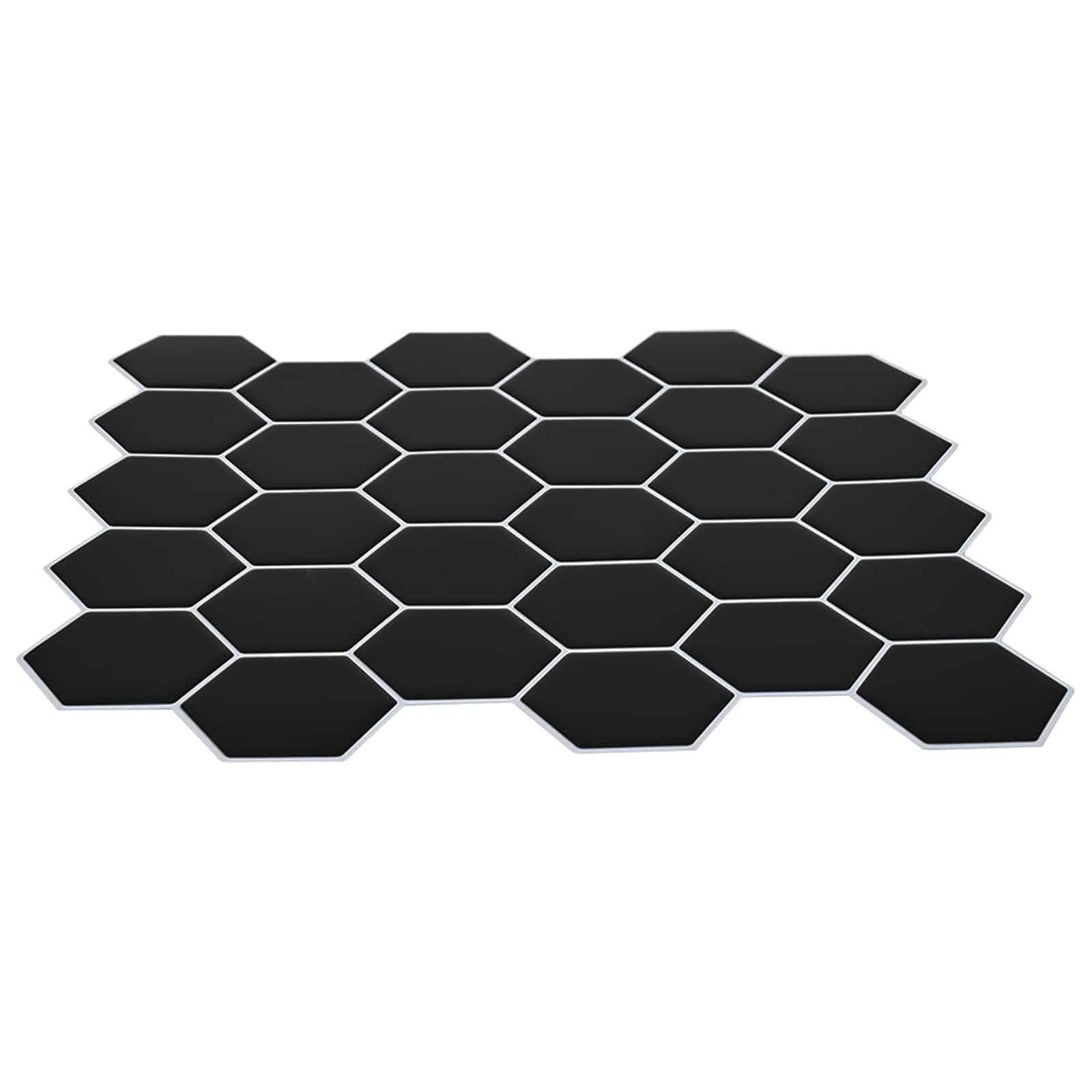 Šesterokotna ploščica 20 pcs Črna 30 x 30 cm Poliuretan in PET - slika 5