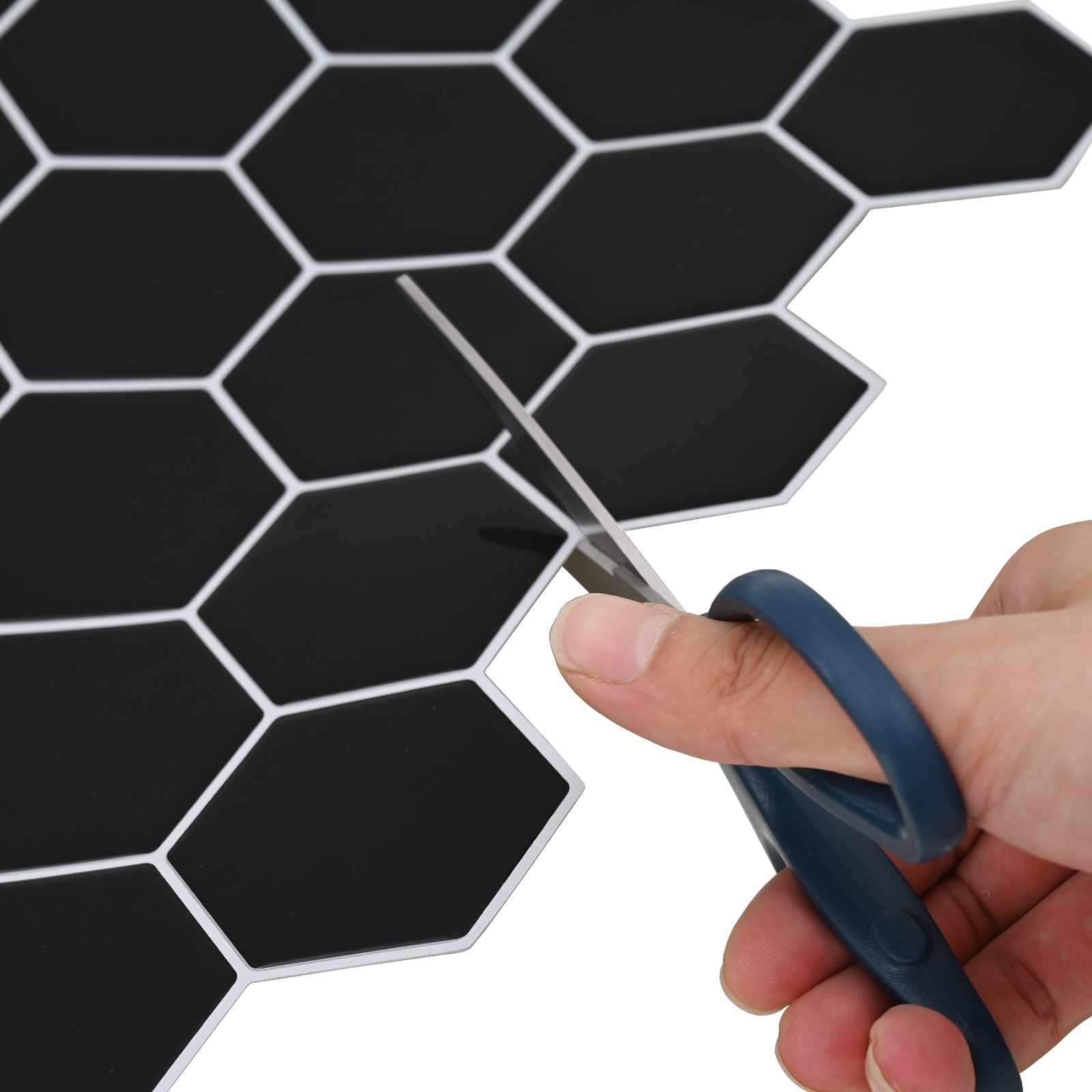 Šesterokotna ploščica 50 pcs Črna 30 x 30 cm Poliuretan in PET - slika 7