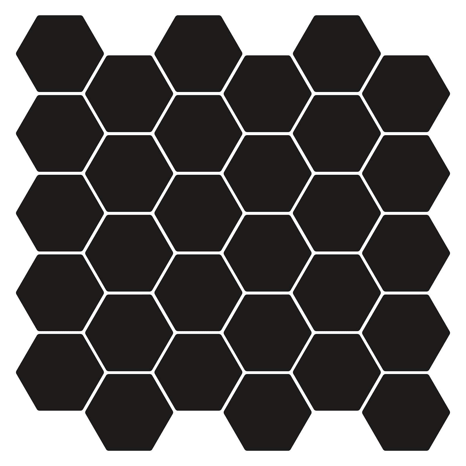 Šesterokotna ploščica 50 pcs Črna 30 x 30 cm Poliuretan in PET - slika 2