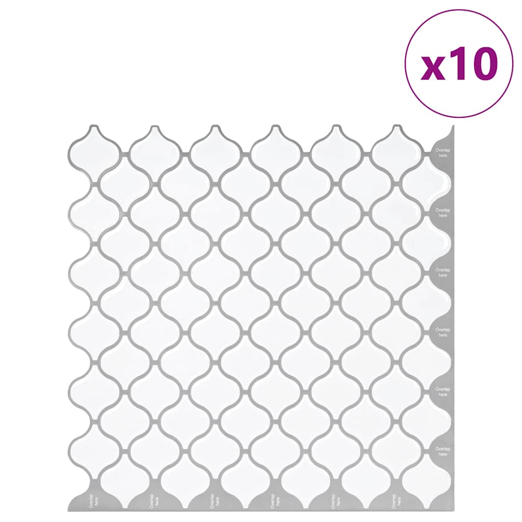 Thumbnail - vidaXL Lanturn Fliese 10 pcs Weiß 27 x 27 cm Polyurethan und PET