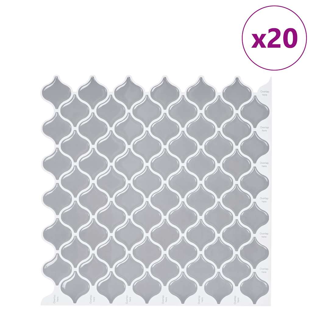 Thumbnail - vidaXL Lanturn Fliese 20 pcs Grau 27 x 27 cm Polyurethan und PET
