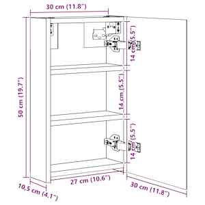 Koupelnová zrcadlová skříň s policí Bílá 30 x 10,5 x 50 cm - obrázek 11