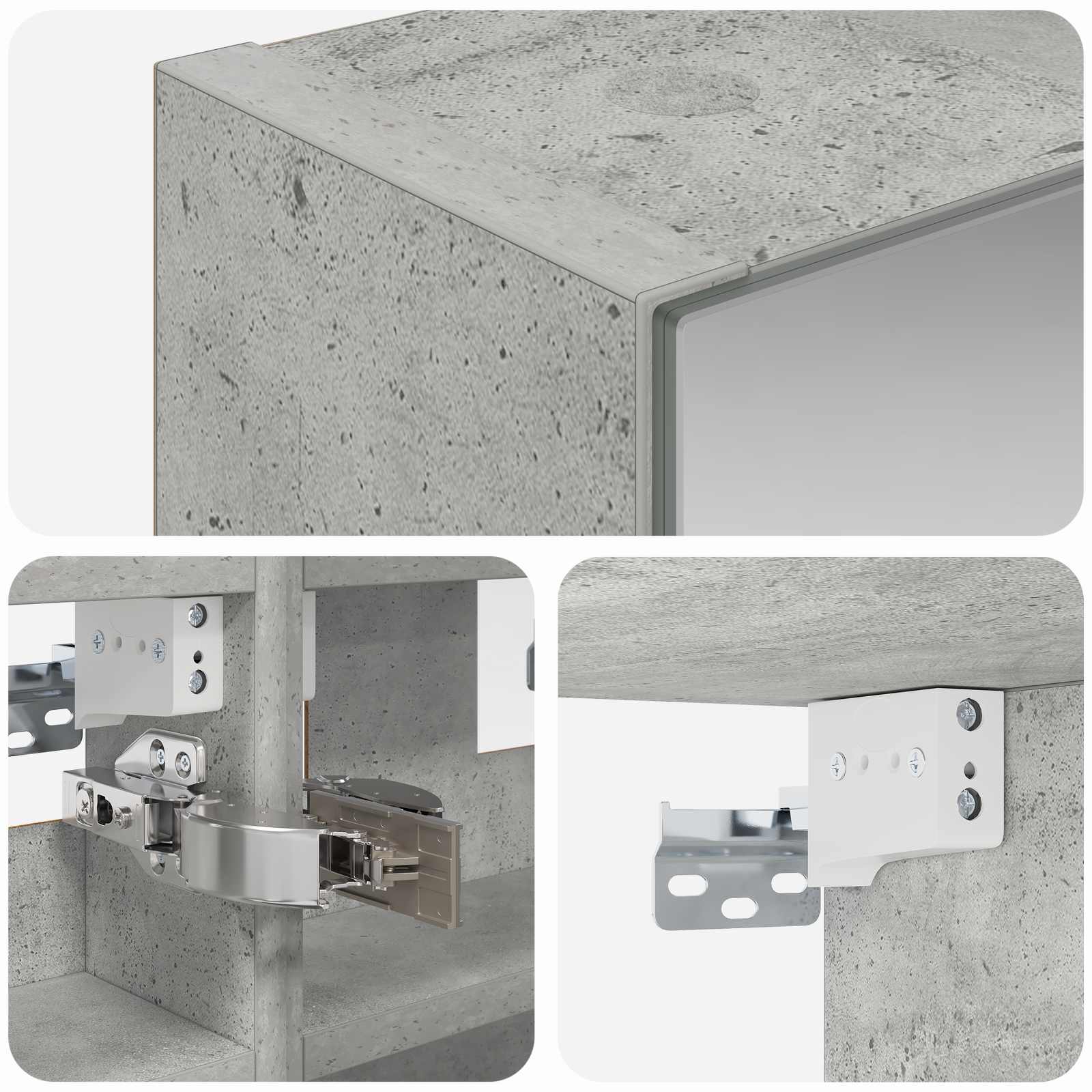 Koupelnová zrcadlová skříň Betonově šedá 30 x 10,5 x 50 cm - obrázek 9