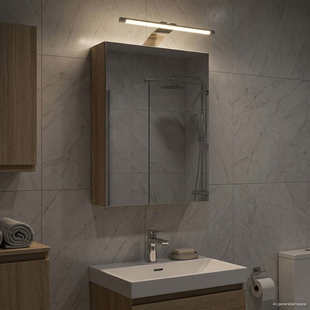 vidaXL Dulap cu oglindă pentru baie Stejar Sonoma 30 x 10,5 x 50 cm