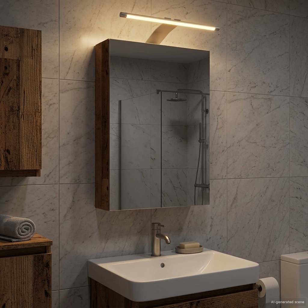 Vannitoa peeglikapp Vana puit 30 x 10,5 x 50 cm Tehispuit