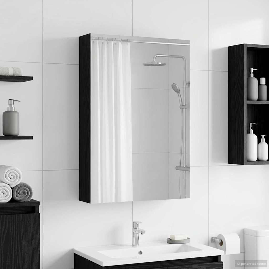 Koupelnová zrcadlová skříň Černý dub 40 x 10,5 x 60,5 cm - obrázek 4