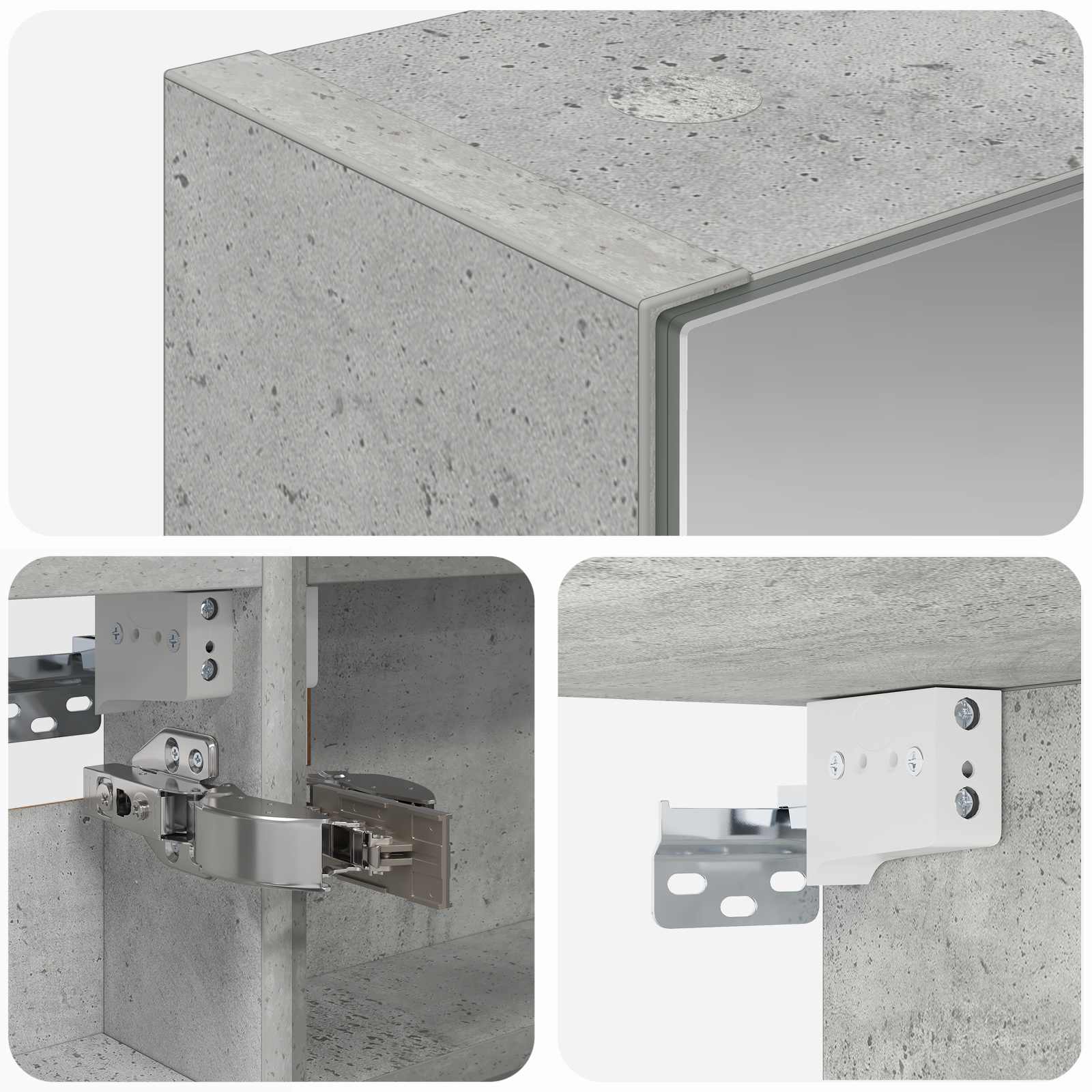 Koupelnová zrcadlová skříň Betonově šedá 40 x 10,5 x 60,5 cm - obrázek 9