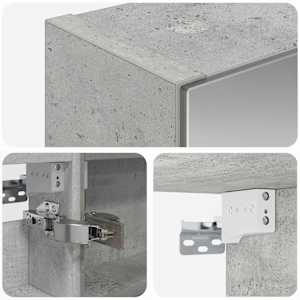 Koupelnová zrcadlová skříň Betonově šedá 40 x 10,5 x 60,5 cm - obrázek 9