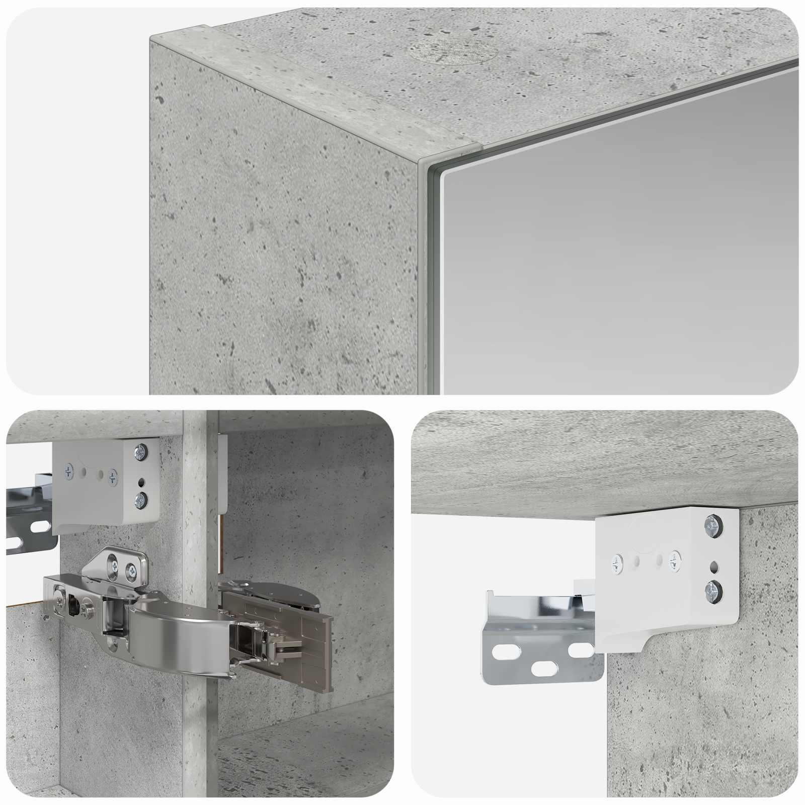 Koupelnová zrcadlová skříň Betonově šedá 40 x 10,5 x 60,5 cm - obrázek 10