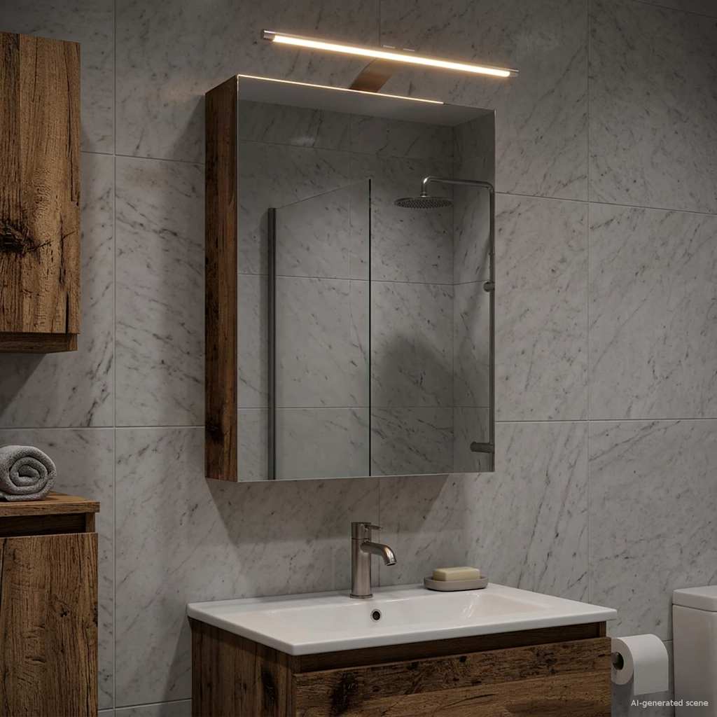 vidaXL Dulap cu oglindă pentru baie Lemn vechi 40 x 10,5 x 60,5 cm