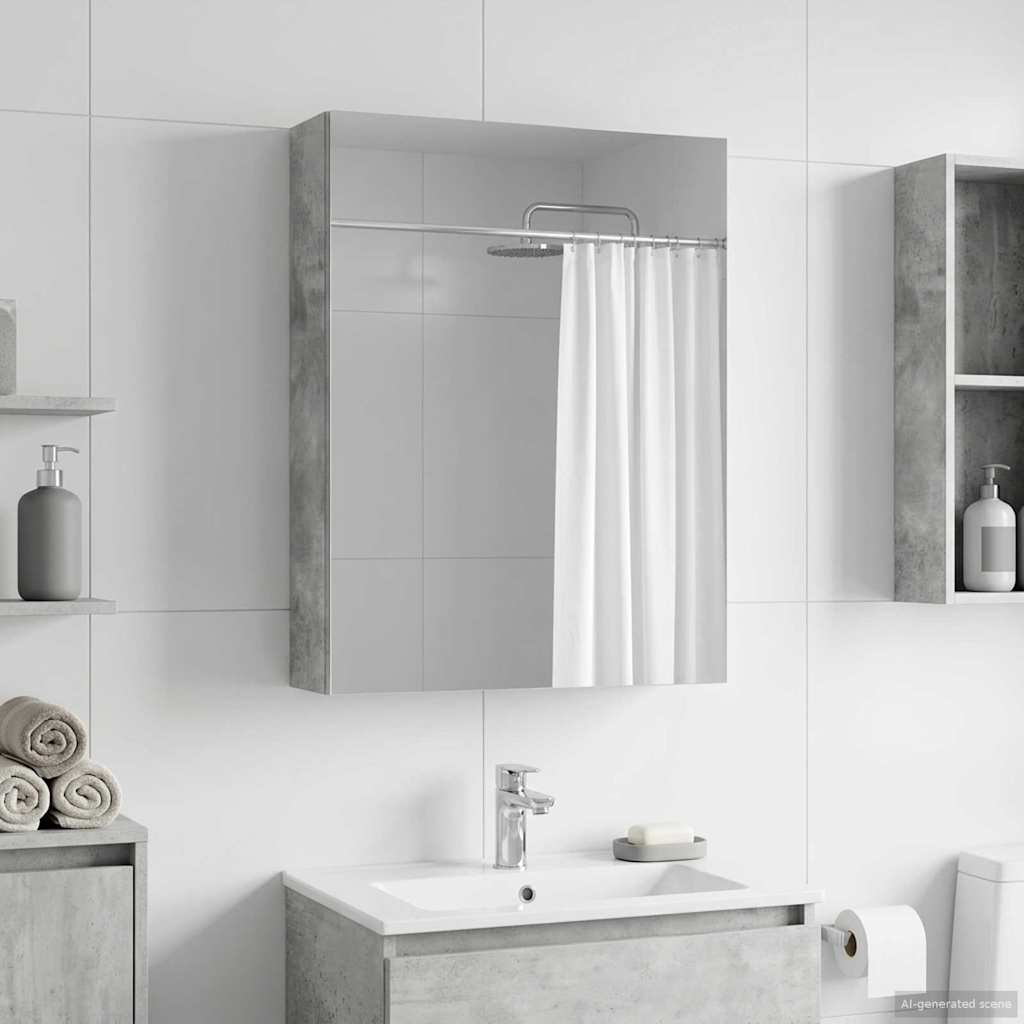 Koupelnová zrcadlová skříň Betonově šedá 50 x 14,5 x 70 cm - obrázek 4