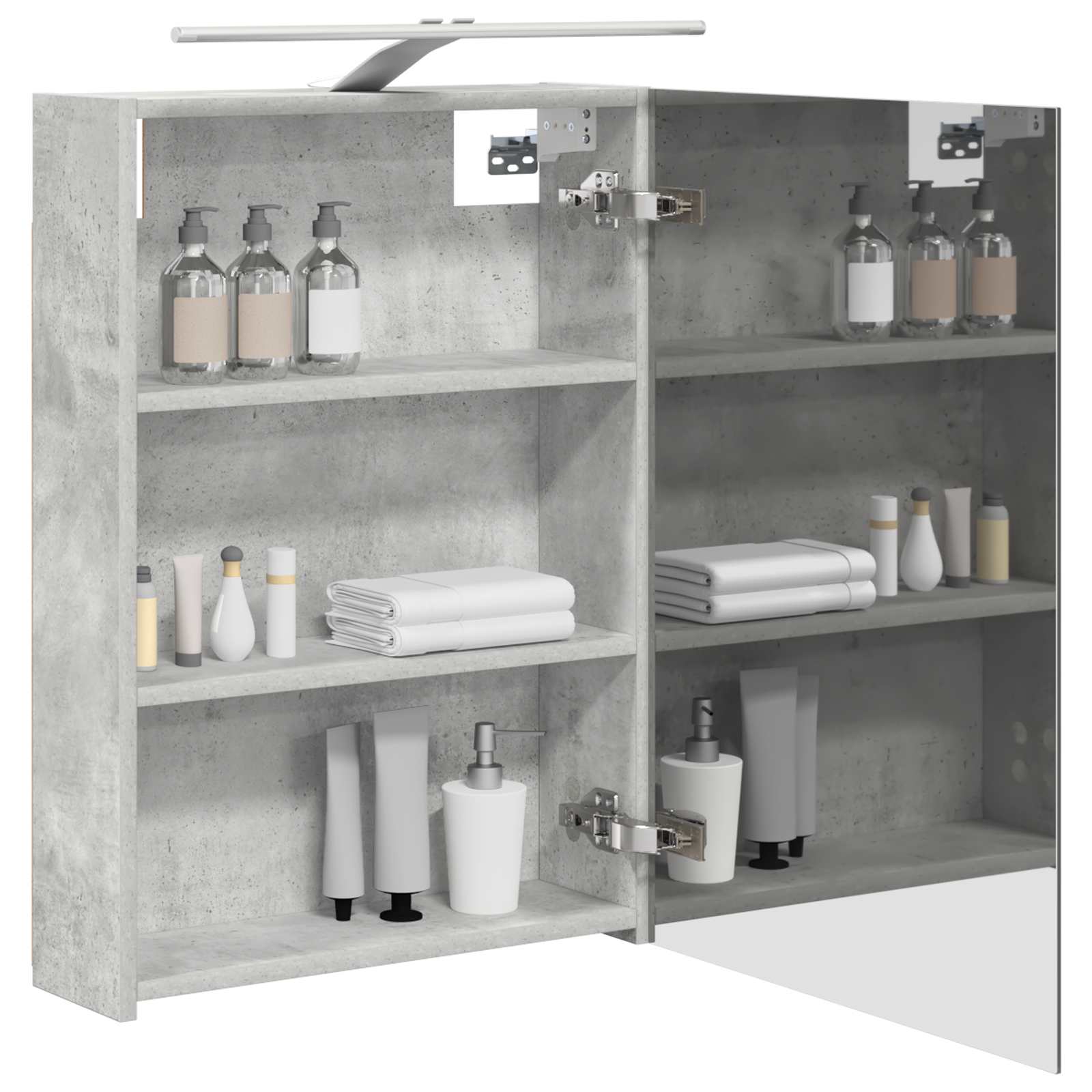 Koupelnová zrcadlová skříň Betonově šedá 50 x 14,5 x 70 cm - obrázek 3