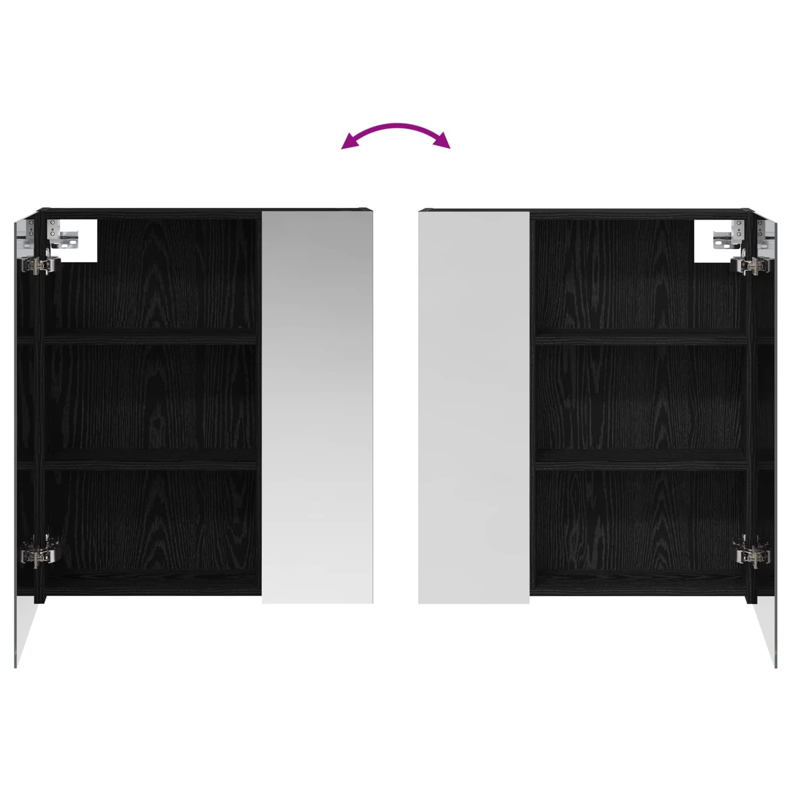 Koupelnová zrcadlová skříň s policí Černý dub 60 x 14,5 x 70 cm - obrázek 10
