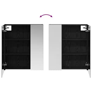 Koupelnová zrcadlová skříň s policí Černý dub 60 x 14,5 x 70 cm - obrázek 10